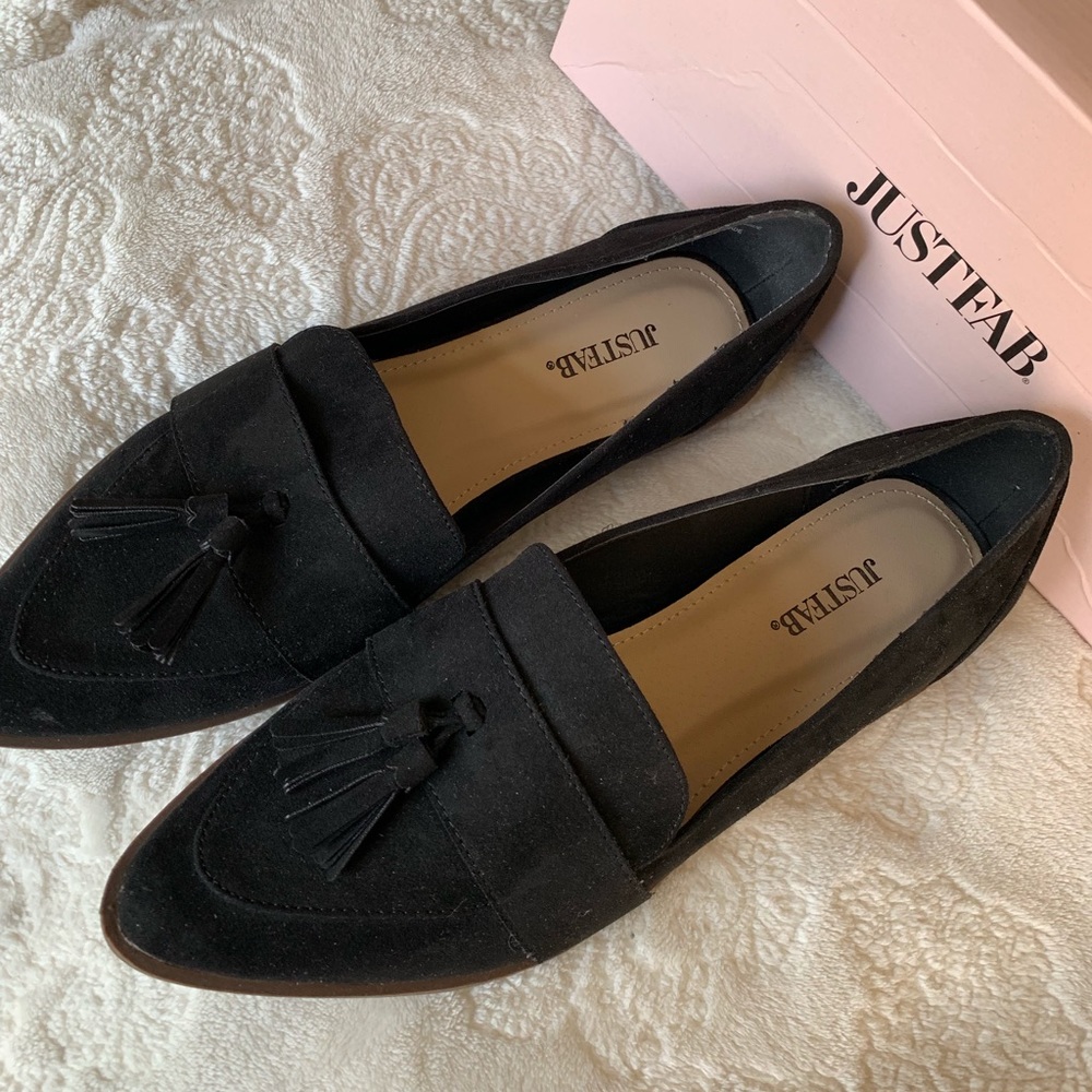 JUSTFAB Priya Black Flats [Never Worn]
